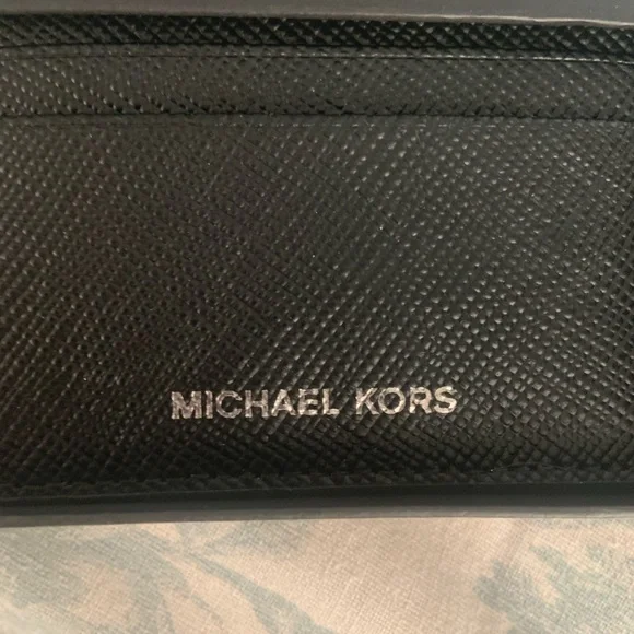 Michael Kors tall card case black NWT